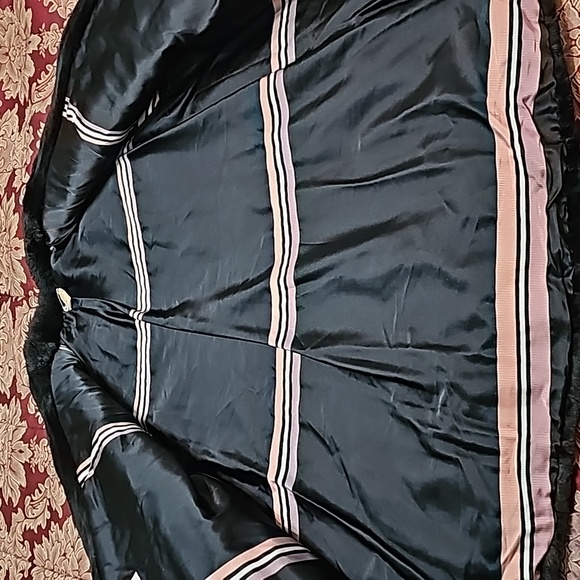 Vintage Moulieres Paris Mouton Dyed Black Processed Lamb Swing Coat XL - Picture 7 of 13